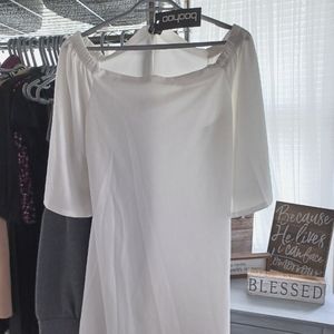 BRAND NEW: WHITE SQUARE NECK DRESS
